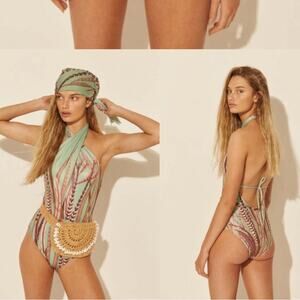 NEW S-Mode Solange M Traful Cross Front One Piece Green Sz S